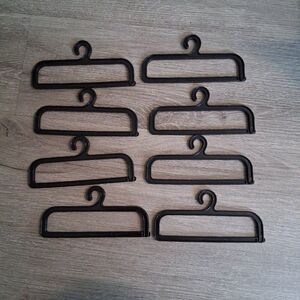 Set of 8 Mini Hangers Accessory Jewelry Ties Black Plastic